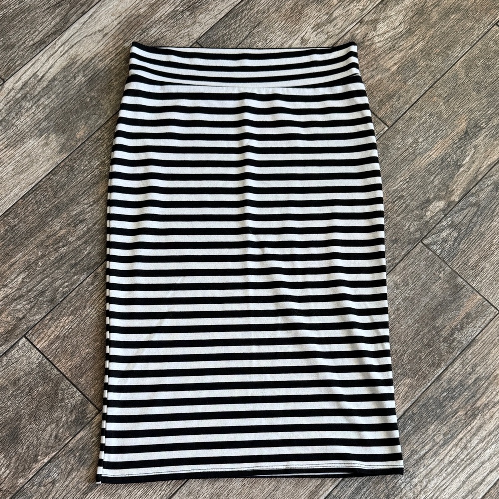 Azules black and white Striped Pencil Skirt